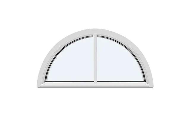 Half-round Fixed Window Fixed Window With 1 Vertical Decorative Bar