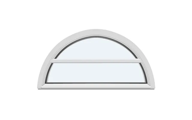 Half-round Fixed Window With 1 Horizontal Decorative Bar