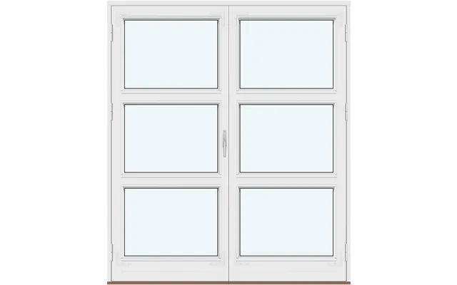 Historic-style Two-panel Outswing Patio Doors 2 Outward-swinging Door Leaves With 2 Horizontal Glass-dividing Bars