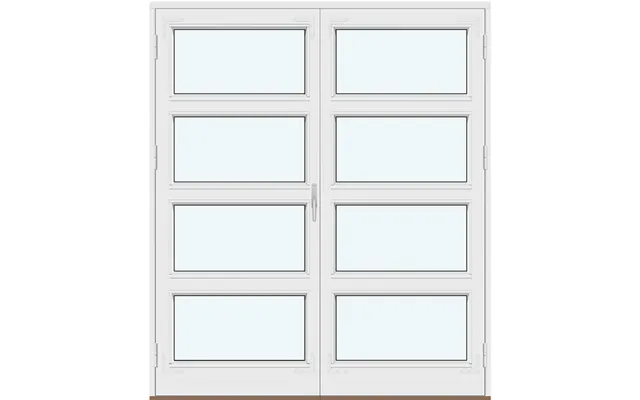 Historic-style Two-panel Outswing Patio Doors 2 Outward-swinging Door Leaves With 3 Horizontal Glass-dividing Bars