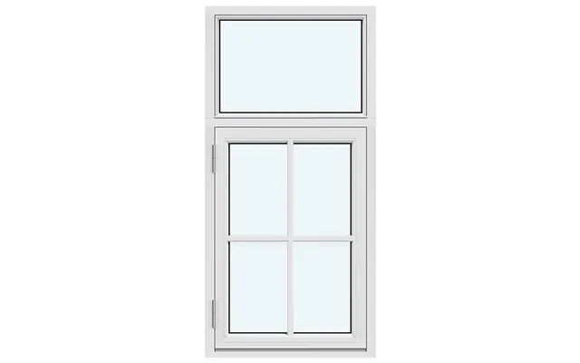 Kombi Outward-opening Casement Window 1 Fixed Glazed Section Without Decorative Bars 1 Sash With 1 Horizontal And 1 Vert