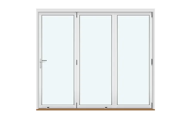 Outswing Bifold Doors 3 Folding Door Panels Without Decorative Bars - Stacking To The Right