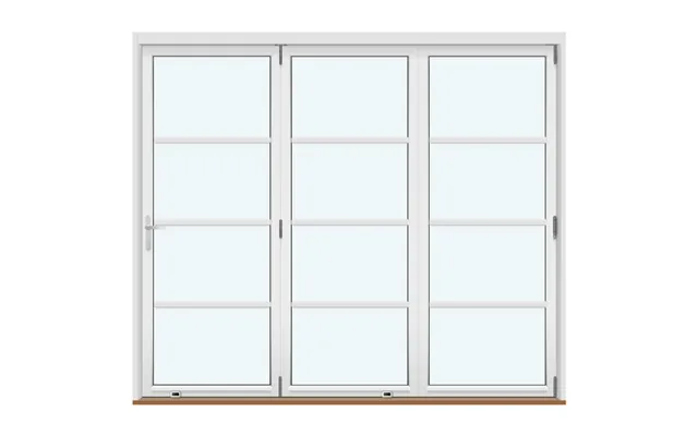 Outswing Bifold Doors 3 Panels With 3 Horizontal Decorative Bars - Folds Right