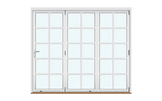 Outswing Bifold Doors 3 Panels With 4 Horizontal And 1 Vertical Decorative Bar - Folds Right