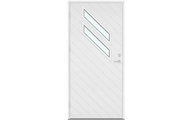 Outswing Panel Entry Doors Profiled Panel With Diagonal Lines And 2 Diagonal Glass Sections
