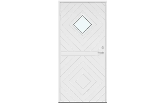 Outswing Panel Entry Doors Profiled Panel With Diamond And Diagonal Lines And Diamond-shaped Glass