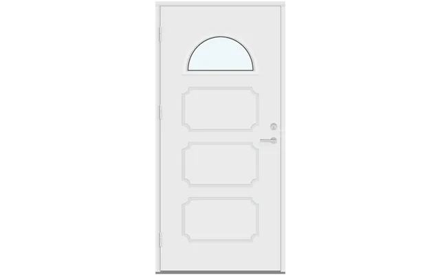 Outswing Panel Entry Doors Profiled Panel With Rectangles And Half-round Glass