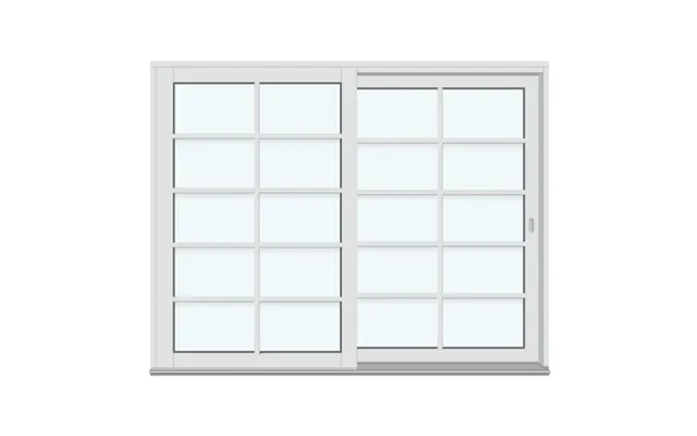 Patio Life Sliding Patio Door 2 Frames With 4 Horizontal Decorative Bars And 1 Vertical Decorative Bar