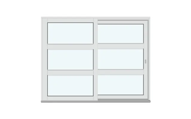 Patio Life Sliding Patio Door 2 Outward-swinging Door Leaves With 2 Horizontal Glass-dividing Bars