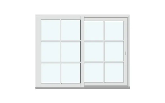 Patio Life Sliding Patio Door 2 Panels With 2 Horizontal Decorative Bars And 1 Vertical Decorative Bar