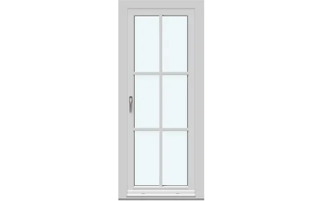 Single-panel Inswing Patio Doors 1 Sash With 2 Horizontal Decorative Bars And 1 Vertical Decorative Bar