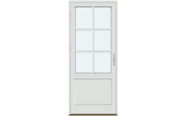 Single-panel Outswing Patio Doors 1 Outswing Door Leaf With Vertical Glass - 2 Horizontal Decorative Bars