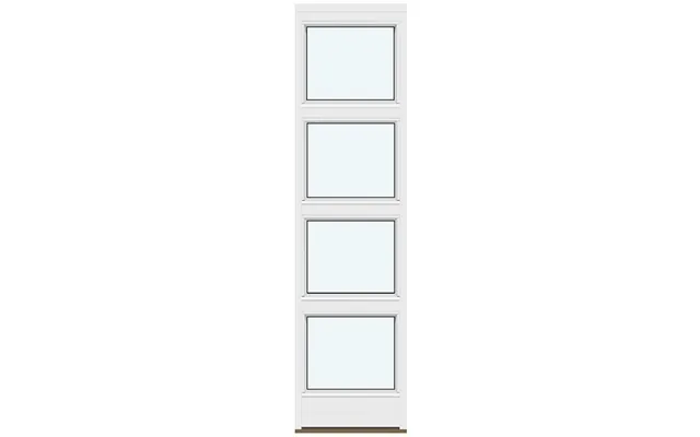 Single-panel Sidelights 1 Outswing Door Leaf With 3 Horizontal Glass-dividing Bars