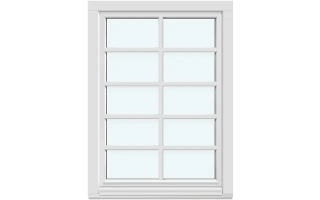 Single-sash Inward-opening Window 1 Outward-opening Pivot Sash With 4 Horizontal Decorative Bars And 1 Vertical Decorati