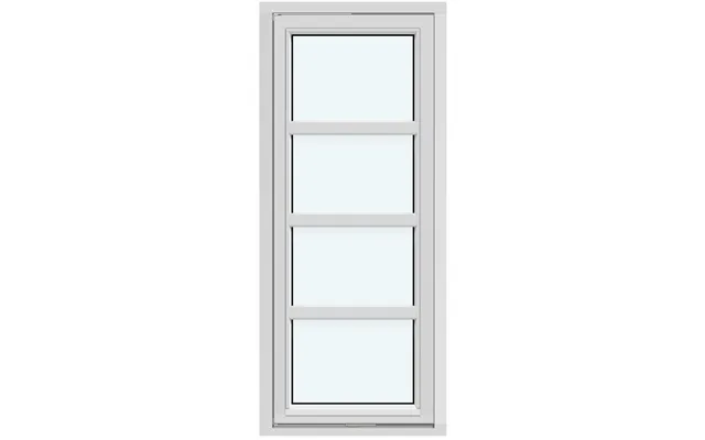 Single-sash Outward-opening Vertical Pivot Window 3 Horizontal Glass-dividing Bars