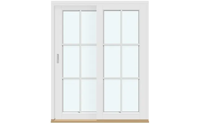 Sliding Doors 2 Panels With 2 Horizontal Decorative Bars And 1 Vertical Decorative Bar
