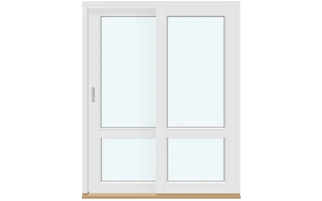 Sliding Doors Outswing Patio Door With 2 Door Leaves And 1 Horizontal Glass-dividing Bar