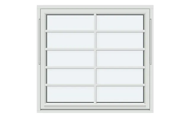 Super-low-uw Outward-opening Passive House Window 1 Outward-opening Pivot Sash With 4 Horizontal Decorative Bars And 1 V