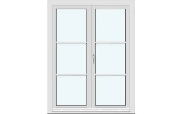 Two-panel Inswing Patio Doors 2 In-swing Door Leaves With 2 Horizontal Decorative Bars