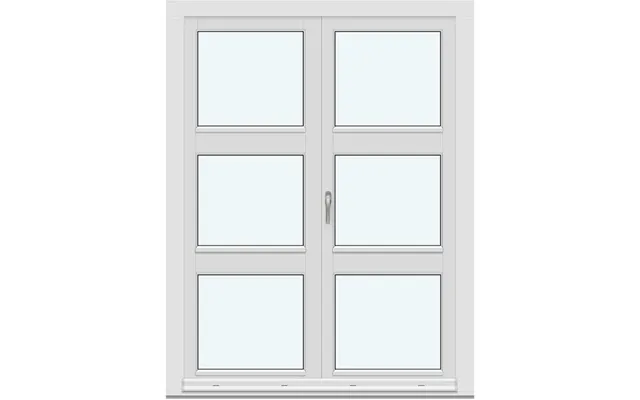 Two-panel Inswing Patio Doors 2 In-swing Door Leaves With 2 Horizontal Glass-dividing Bars