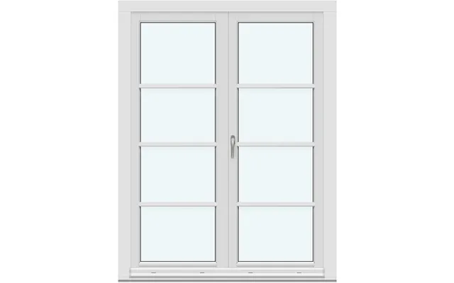 Two-panel Inswing Patio Doors 2 In-swing Door Leaves With 3 Horizontal Decorative Bars