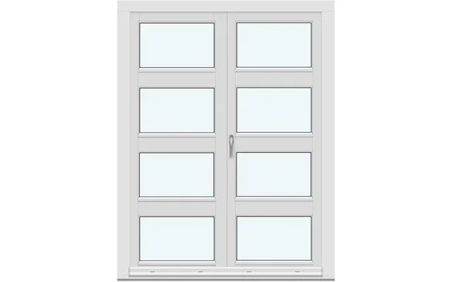 Two-panel Inswing Patio Doors 2 In-swing Door Leaves With 3 Horizontal Glass-dividing Bars