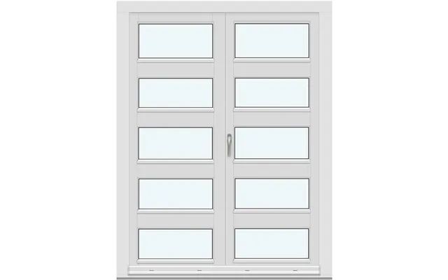 Two-panel Inswing Patio Doors 2 In-swing Door Leaves With 4 Horizontal Glass-dividing Bars