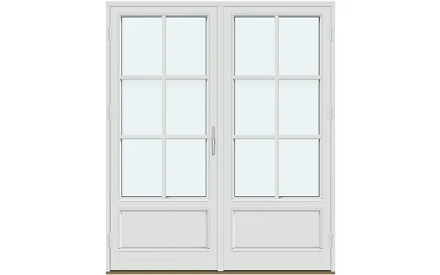 Two-panel Outswing Patio Doors 2 Door Leaves With Panels - 2 Horizontal Decorative Bars