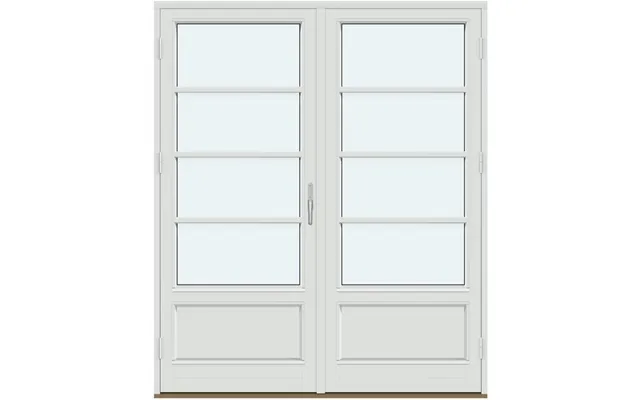 Two-panel Outswing Patio Doors 2 Door Leaves With Panels And 3 Horizontal Decorative Bars