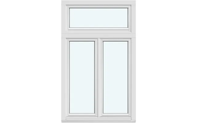 Two-sash Inward-opening Window 1 Fixed Glazed Section Without Decorative Bars 2 Sashes Without Decorative Bars