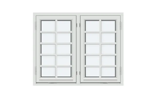 Two-sash Outward-opening Casement Window 2 Outward-opening Sashes With 4 Horizontal And 1 Vertical Decorative Bar