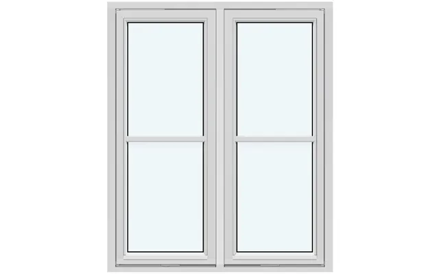 Two-sash Outward-opening Vertical Pivot Window 2 Outward-opening Side-hung Sashes With 1 Horizontal Decorative Bar