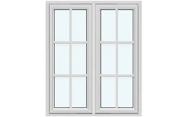 Two-sash Outward-opening Vertical Pivot Window 2 Sashes With 2 Horizontal Decorative Bars And 1 Vertical Decorative Bar