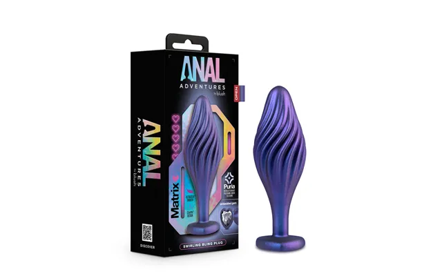Anal Adventures Matrix By Blush Swirling Bling Sapphire 4.5-inch Anal Plug