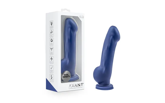 Avant By Blush Ergo Indigo D8 Artisan 7 Inch Dildo With Suction Cup Base - Elegantly Made With Smooth Ultrasilk Purio Si