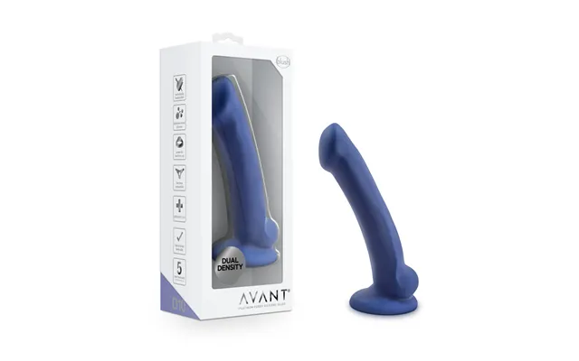 Avant By Blush Ergo Mini Indigo D10 Artisan 7 Inch Thin Dildo With Suction Cup Base - Elegantly Made With Smooth Ultrasi