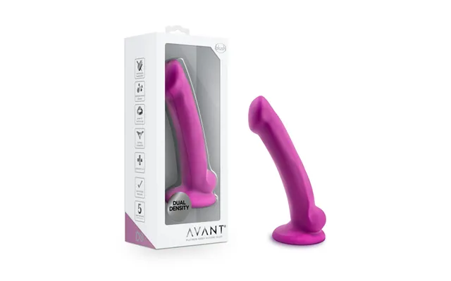 Avant By Blush Ergo Mini Violet D9 Artisan 7 Inch Thin Dildo With Suction Cup Base - Elegantly Made With Smooth Ultrasil