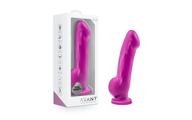 Avant By Blush Ergo Violet D7 Artisan 7 Inch Dildo With Suction Cup Base - Elegantly Made With Smooth Ultrasilk Purio Si