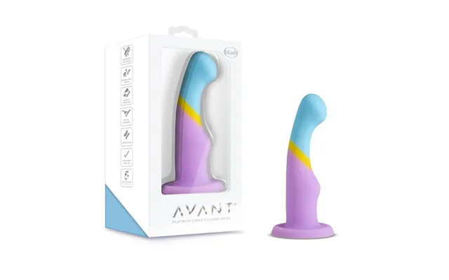 Avant By Blush Heart Of Gold D14 Artisan 6 Inch Curved P- G- Dildo With Suction - Elegantly Made With Smooth Ultrasilk P