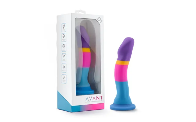 Avant By Blush Hot 'n' Cool D1 Artisan 7 Inch Curved G- Dildo With Suction Cup Base - Elegantly Made With Smooth Ultrasi