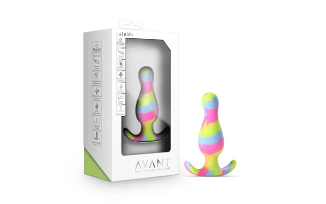 Avant By Blush Kaleido Lime Artisan 3 Inch Tapered Stayput Butt Plug With Pleasure Curves - Elegantly Made With Smooth U