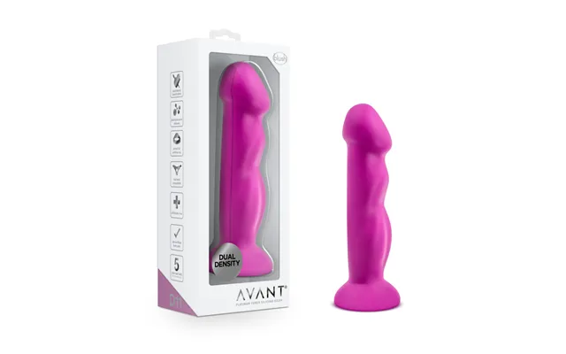 Avant By Blush Suko Violet D11 Artisan 8 Inch Curved P- G- Dildo With Suction - Elegantly Made With Smooth Ultrasilk Pur