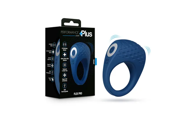 Performance Plus By Blush Flex Pro Vibrating Cock Ring Usb Rechargeable In Blue