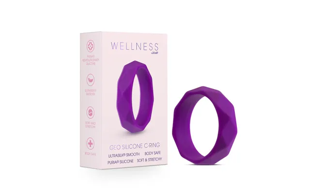 Wellness By Blush Geometric Purple Ultrasilk Penis Ring - Made With Puria Silicone