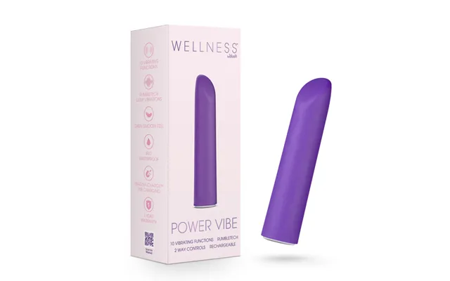 Wellness By Blush Power Vibe Rumbotech Purple Satin Smooth Vibrator