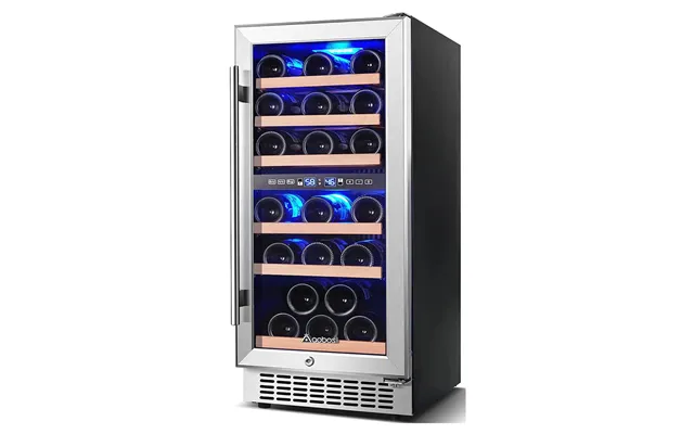 Aaobosi Wine Cooler Refrigerator 15 Inch Dual Zone Wine Fridge For 30 Bottles Yc-100b