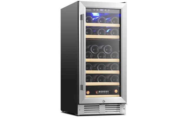 Bodegacooler 15 Inch Wine Cooler Refrigerator, 32 Bottle Single Zone Built-in Wine Fridge - Ul-bu-88-st