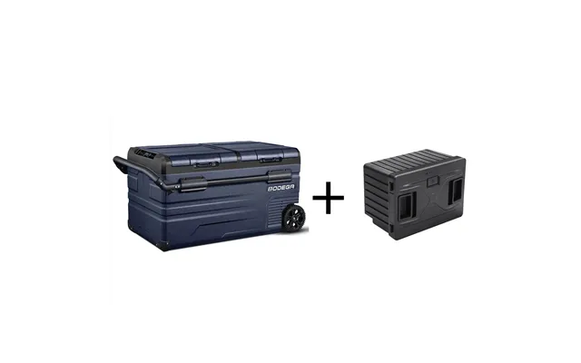 Bodegacooler 75l Dual-zone Car Fridge 80 Quart Portable 12v Refrigerator & Freezer - 80 Quart Tww75 Black Battery