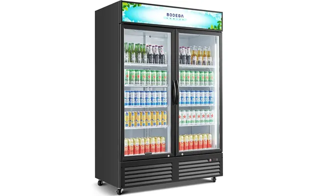Bodegacooler Commercial Merchandiser Refrigerator - 40 Cu.ft Double Glass Door Beverage Cooler