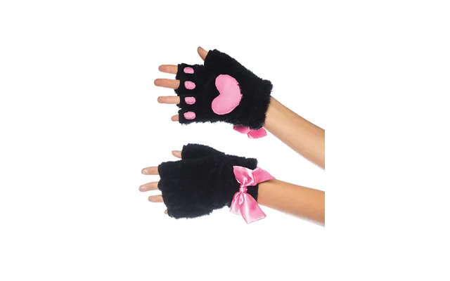 Adult Cat Paw Gloves Costume Accessory - Black